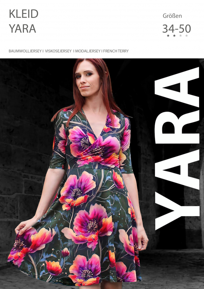 Papierschnittmuster: Kleid YARA in den Gr. 34 - 50  - optional mit gratis Ebook*